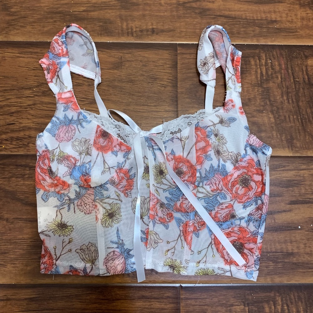 Floral corset top